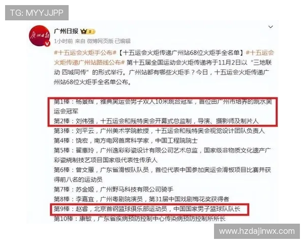 十五运会广州站火炬传递路线及火炬手完整名单今日正式亮相盛大仪式